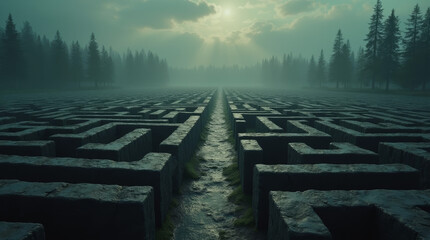 A frightening dark maze